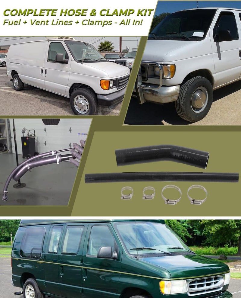 Foruly for Complete Fuel Tank Fill Neck & Vent Hose Kit for 2000-2005 Ford Excursion Gas V8/V10 - Replaces Leaking Hoses & Clamps (Fits 2003, 2004) - Image 3
